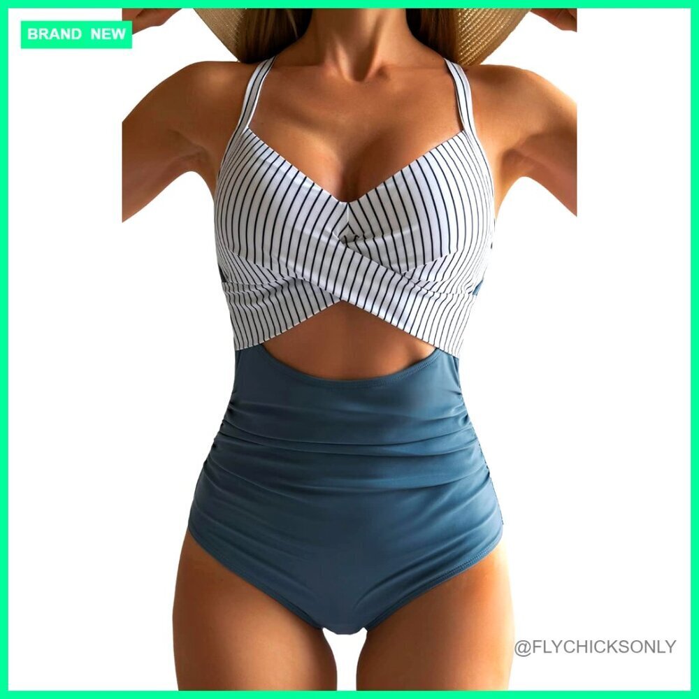 Medium One Piece Swimsuit Tummy Control Cutout High Waisted Push Up